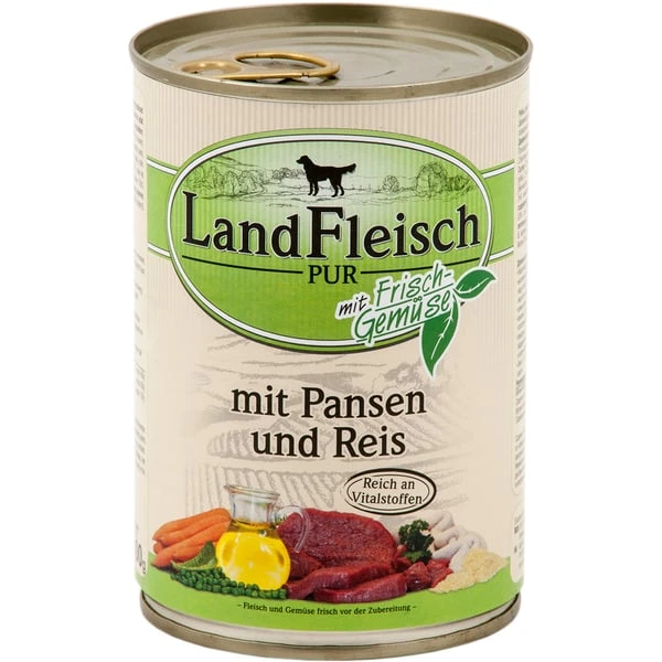 Landfleisch Hundefutter Dog Pur Pansen & Reis 3 Landfleisch Hundefutter Dog Pur Pansen & Reis