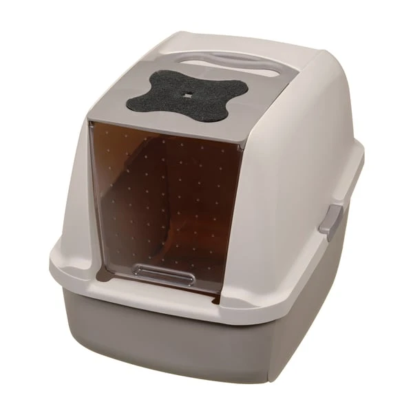 Catit Katzentoilette Mit Abdeckung Grau 3 Catit Katzentoilette Mit Abdeckung Grau