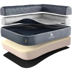 Knuffelwuff Orthopädisches Eck Hundebett Arizona Grau, Lehne Rechts -Heimtierbedarf Geschäft knuffelwuff arizona grau 2