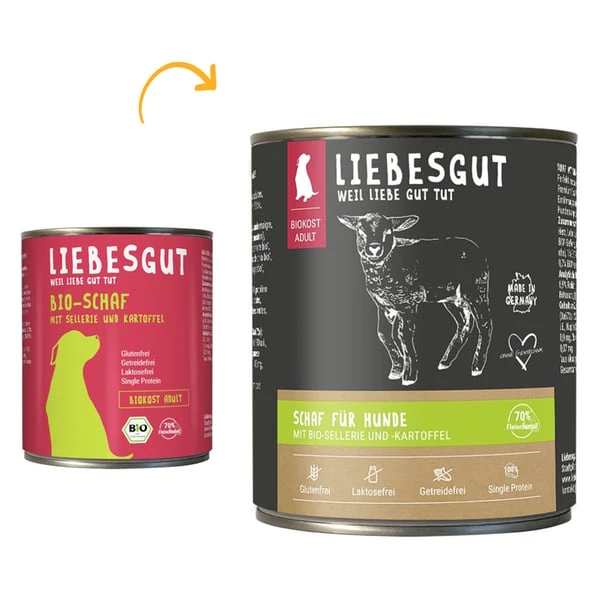 Liebesgut Adult Hund Mit Schaf, Sellerie Und Kartoffeln 3 Liebesgut Adult Hund Mit Schaf, Sellerie Und Kartoffeln