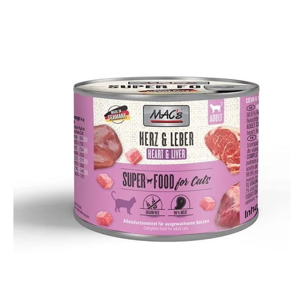 MAC's Cat Fleischmenü Herz Und Leber 3 MAC's Cat Fleischmenü Herz Und Leber