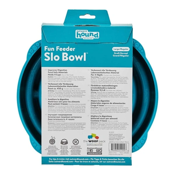 Outward Hound Fun Feeder Slo Bowl Anti Schling Drop Turquoise – Bild 2