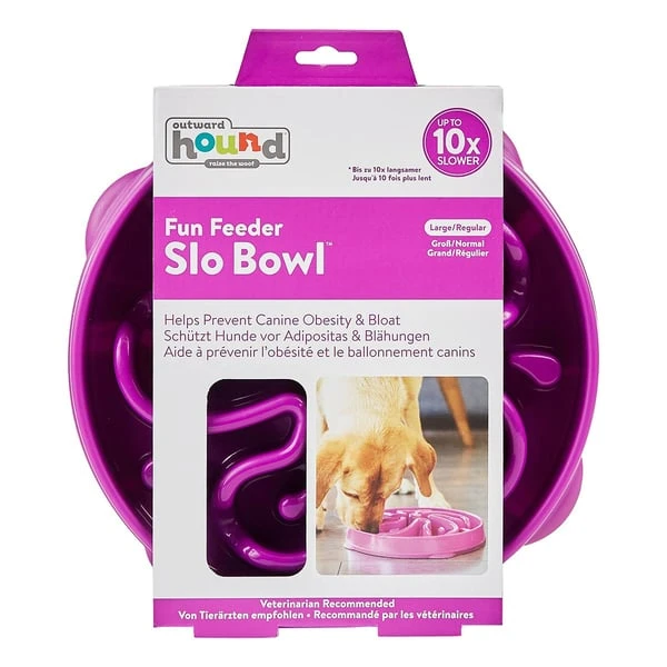 Outward Hound Fun Feeder Slo Bowl Anti Schling Flower Purple 3 Outward Hound Fun Feeder Slo Bowl Anti Schling Flower Purple