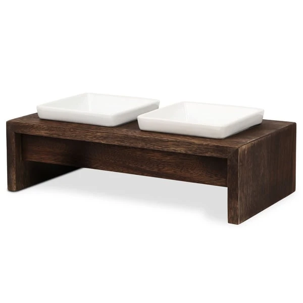 Replus Futterstation Meshidai Doppelnapf Walnuss 4 Replus Futterstation Meshidai Doppelnapf Walnuss – Bild 2