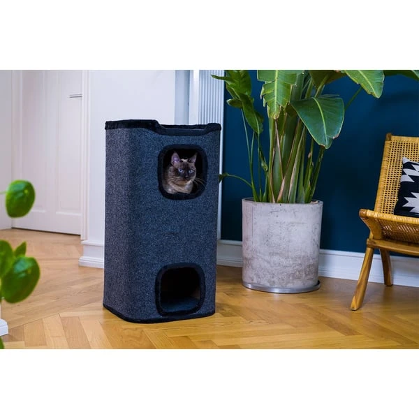 ZooRoyal Premium Kratztonne Jori 78cm Filz Anthrazit 6 ZooRoyal Premium Kratztonne Jori 78cm Filz Anthrazit – Bild 4